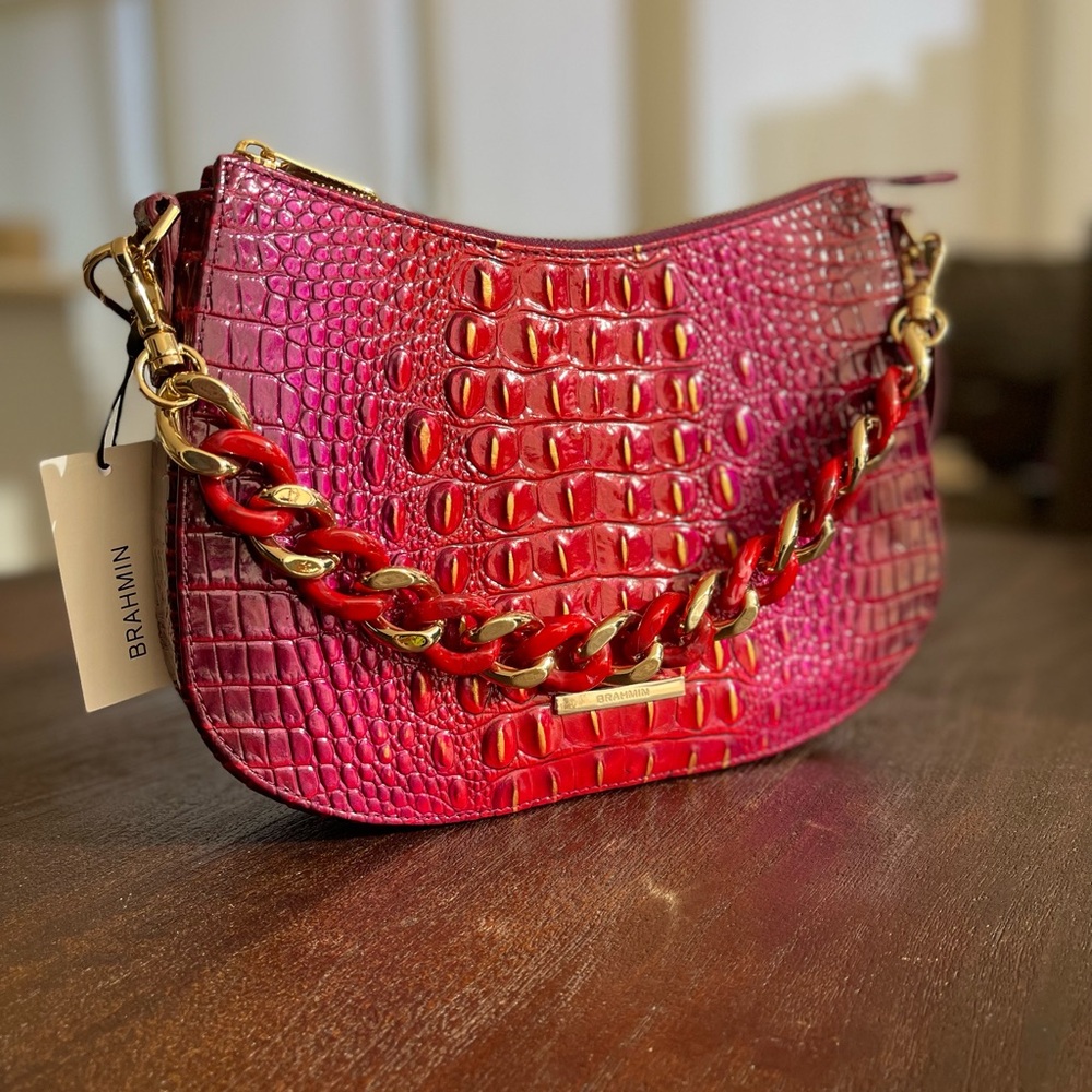 Brahmin Mod Shayna Ruby Ombré Melbourne Genuine Leather Purse- New With Tags
